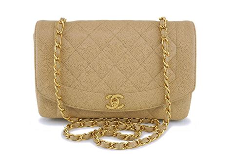 chanel diana bag caviar beige|The Chanel Diana Bag: A Vintage Design Fit For Royals.